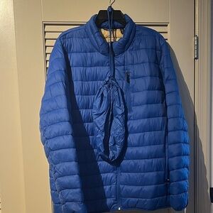 Club Room Blue Puffer Jacket with Matching Bag